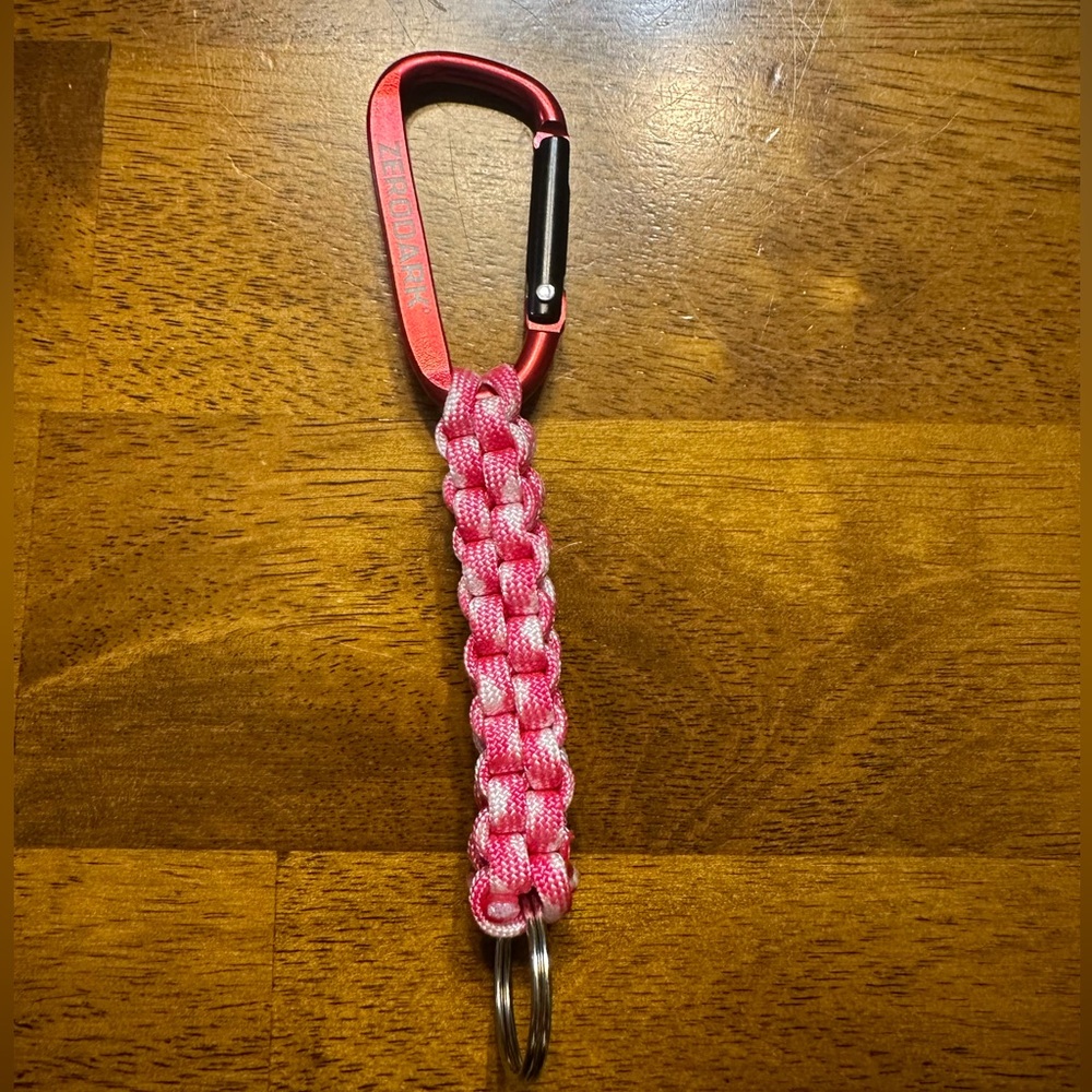 Pink and White Keychain